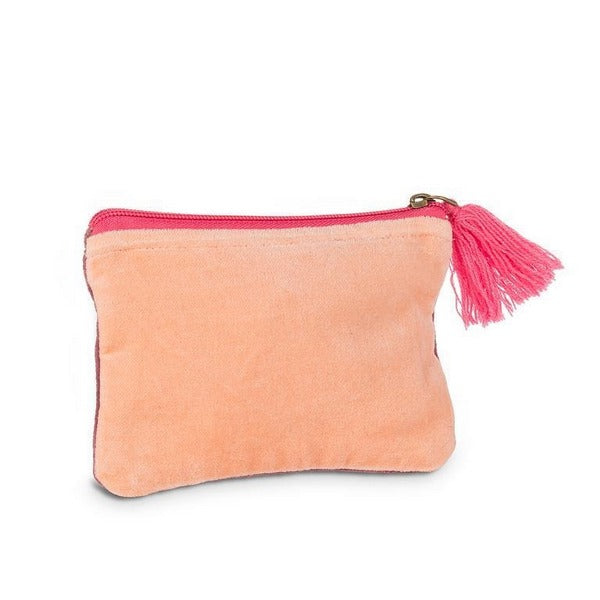 Small Pink Velvet Zipper Pouch (52-CHELSEA-01-SM) | Bags | boogie + birdie