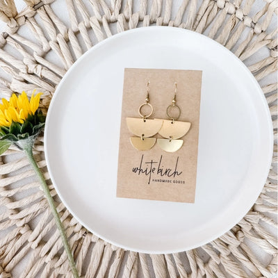 Brass Stacked Statement Drop Earrings | whitebirch handmade | boogie + birdie