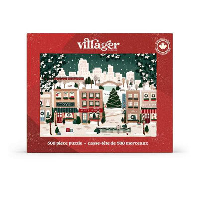 Small Town Holiday 500 Piece Puzzle | Villager Puzzles | boogie + birdie