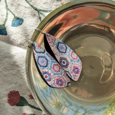 Embroidered Hexagons Small Wing Earrings | Hello Lovely | boogie + birdie