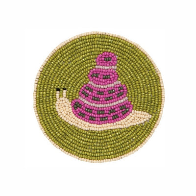 Beaded Gardenland Snail Coasters | Set of 4 | Danica Studio | boogie + birdie
