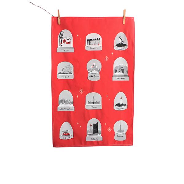 Canadian Snowglobes Tea Towel | boogie + birdie | Creationz by Catherine