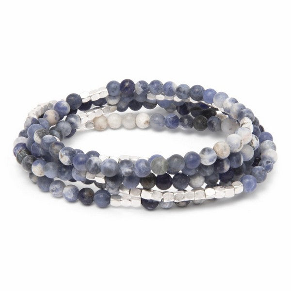 Sodalite & Silver Wrap Bracelet / Necklace | Scout | boogie + birdie

