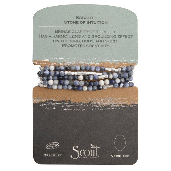 Sodalite & Silver Wrap Bracelet / Necklace | Scout | boogie + birdie

