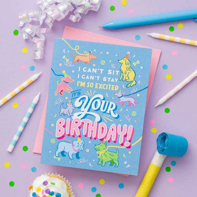 So Excited Dog Birthday Card | To & Fro Gift Co. | boogie + birdie