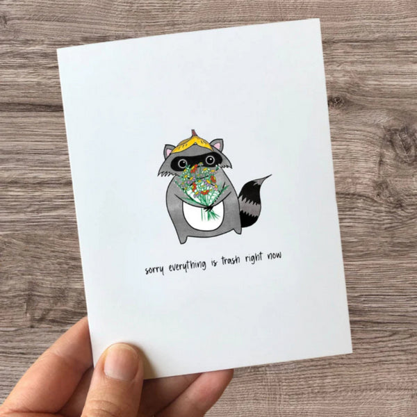 Everything is Trash Sympathy Card | Evil Llama and Friends | boogie + birdie