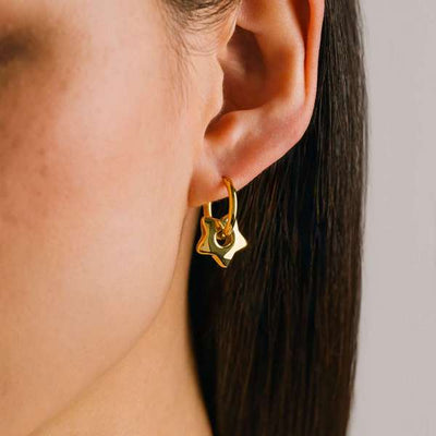 Star Charm Waterproof Hoop Earrings | Lover’s Tempo | boogie + birdie