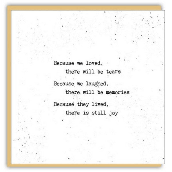 Because We Loved Sympathy Card | Cedar Mountain | boogie + birdie