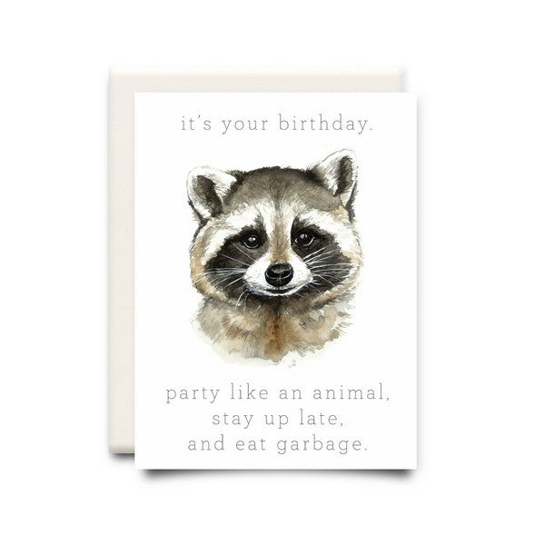 Stay Up Late and Eat Garbage Birthday Card | Inkwell Cards | boogie + birdie