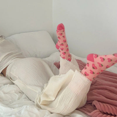 Strawberry Heart Pima Cotton Socks | Pack of 2 | Pokoloko | boogie + birdie