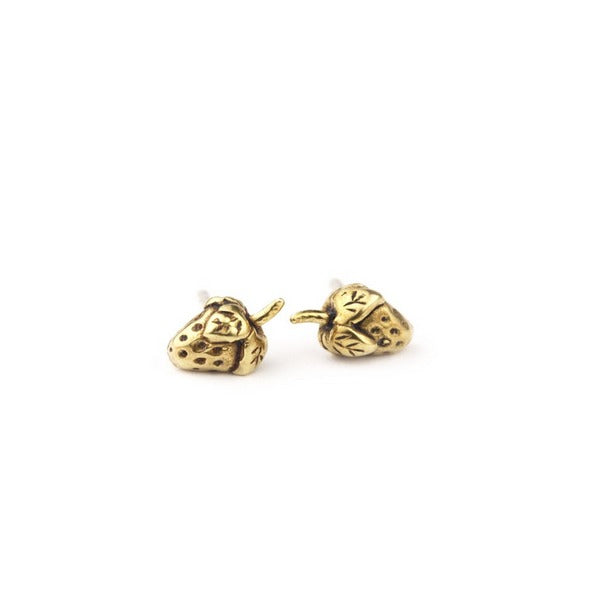 Bronze Strawberry Stud Earrings | Marmalade | boogie + birdie
