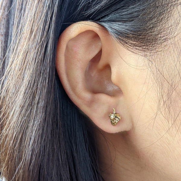 Bronze Strawberry Stud Earrings | Marmalade | boogie + birdie
