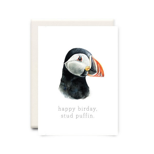 Stud Puffin Birthday Card | Inkwell Cards | boogie + birdie