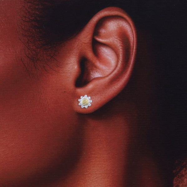 Gold Sunflower Stud Earrings | Attic Creations | boogie + birdie