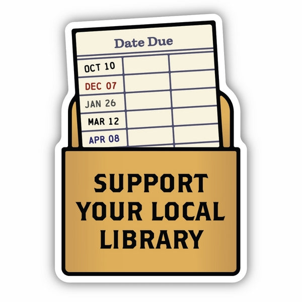 Support Your Local Library Checkout Card Sticker | Stickers Northwest | boogie + birdie