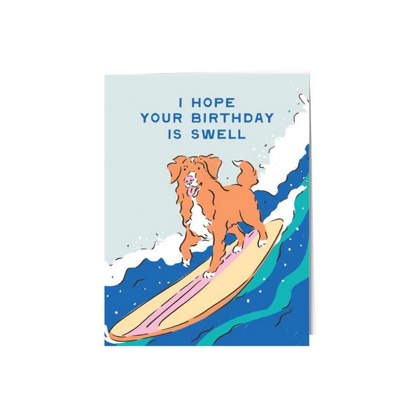 Dog Surfer Swell Birthday Card | Paper Protege | boogie + birdie