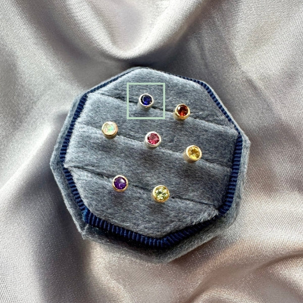 Tanzanite Gold Kindred Stud Earrings | Open Fire | boogie + birdie

