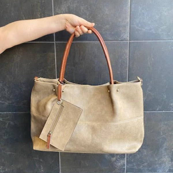 Taupe 3-in-1 Tote Bag | Accessories | boogie + birdie

