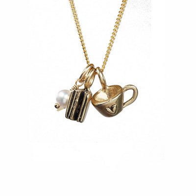 Gold Book & Teacup Cluster Necklace | Marmalade Designs | boogie + birdie