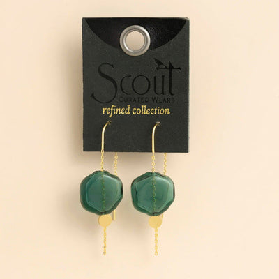 Refined Gold & Teal Organic Glass Threader Earrings | Scout | boogie + birdie