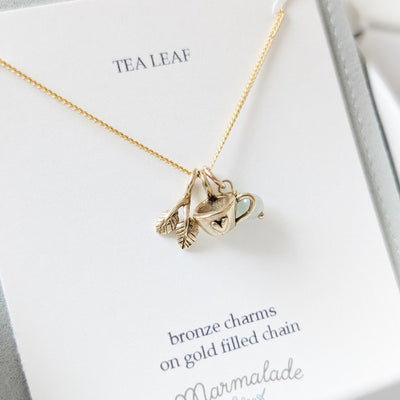 Gold Teacup + Leaf Cluster Necklace  | Marmalade | boogie + birdie