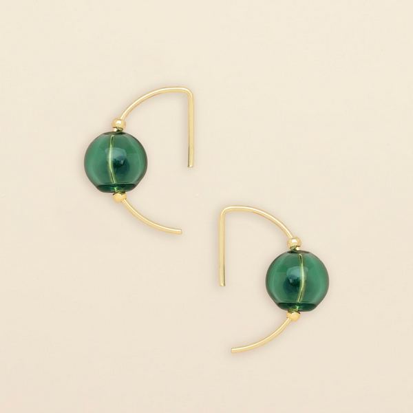 Refined Gold & Teal Glass Hoop Earrings | Scout | boogie + birdie