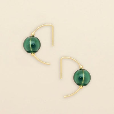 Refined Gold & Teal Glass Hoop Earrings | Scout | boogie + birdie