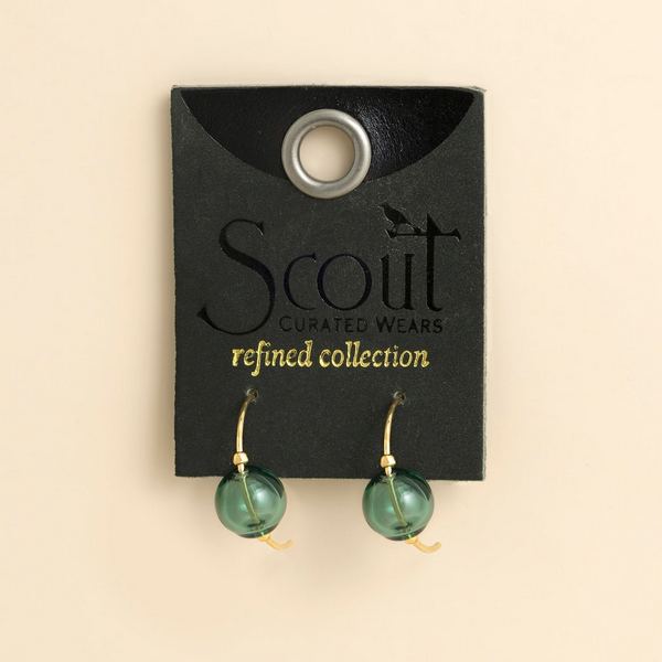 Refined Gold & Teal Glass Hoop Earrings | Scout | boogie + birdie