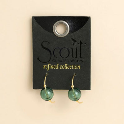 Refined Gold & Teal Glass Hoop Earrings | Scout | boogie + birdie