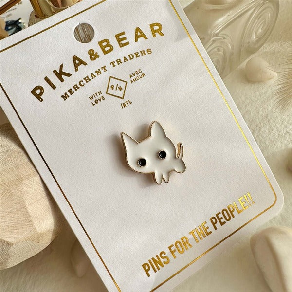 Terrance Timid Cat Enamel Pin (T23TERR) | Pika & Bear | boogie + birdie