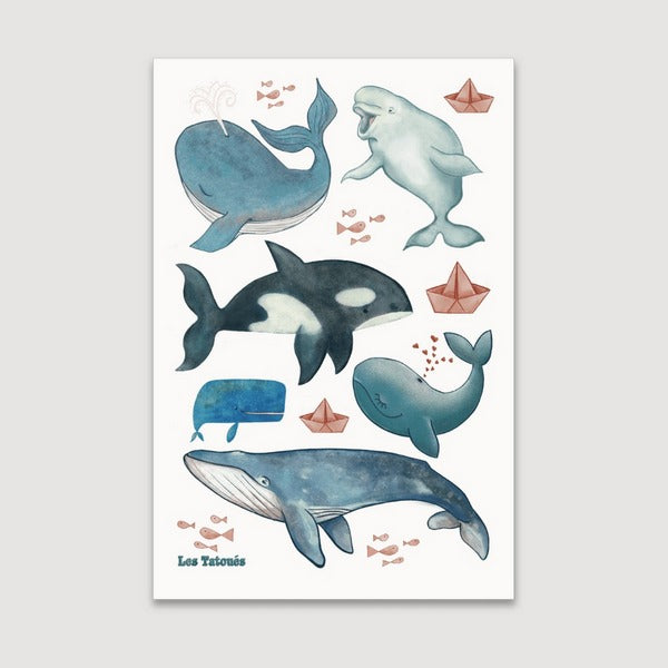 Whales Temporary Tattoos | Les Tatoués | boogie + birdie

