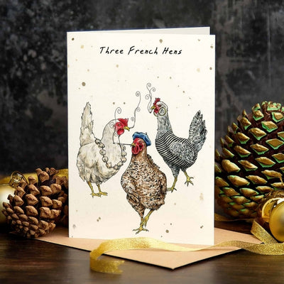 Three French Hens Christmas Card | Bewilderbeest | boogie + birdie