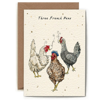 Three French Hens Christmas Card | Bewilderbeest | boogie + birdie