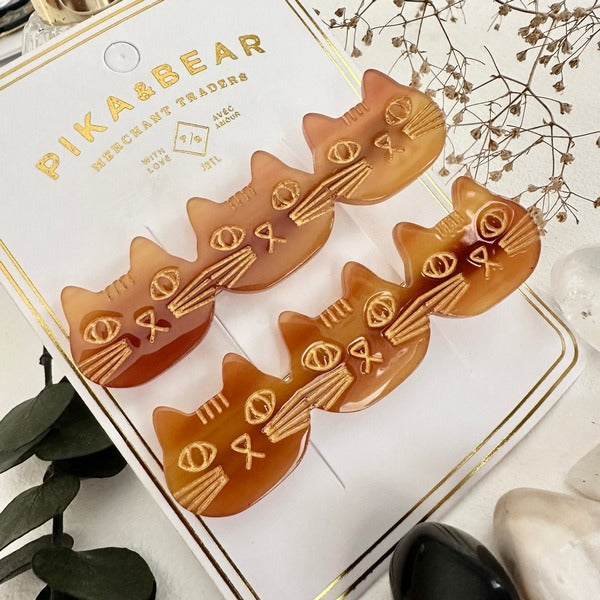 Ginger Triple Trouble Cat Hair Clips - Set/2 (HC24TRIPT-G) | Pika & Bear | boogie + birdie