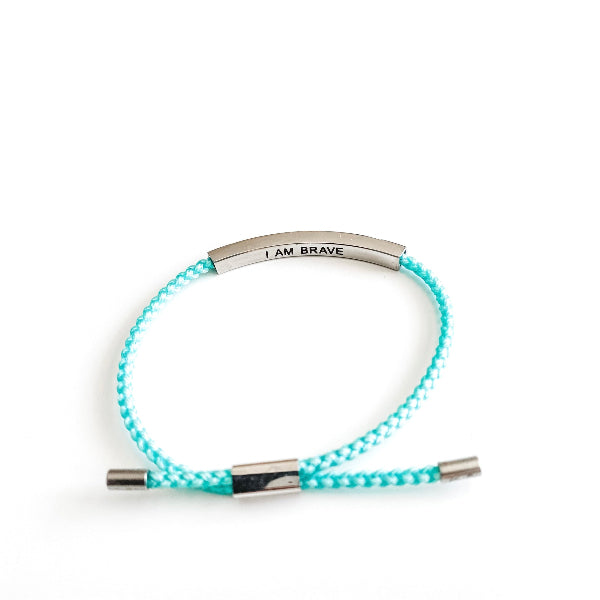 I Am Brave Turquoise Children's Bracelet | Glass House Goods | boogie + birdie 