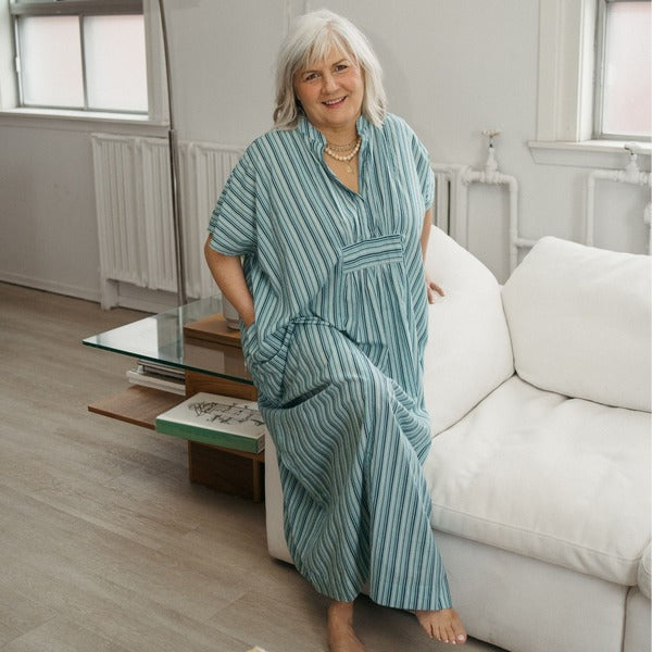 Turquoise Stripe Sol Kaftan | Pokoloko | boogie + birdie