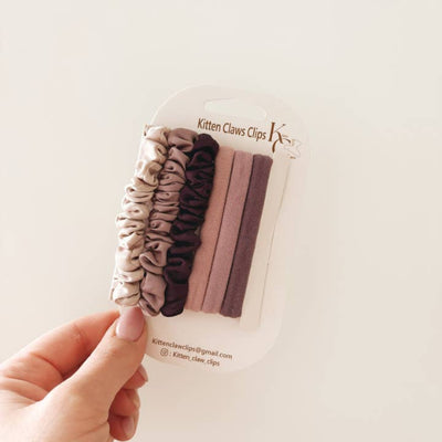 Violet Damage Free Hair Ties | Set of 6 | Kitten Claws Clips | boogie + birdie