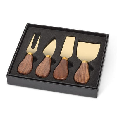 Walnut Handled Cheese Knives | Set of 4 | Entertaining | boogie + birdie