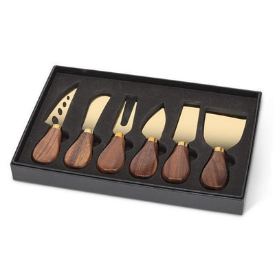 Walnut Handled Cheese Knives | Set of 6 | Entertaining | boogie + birdie