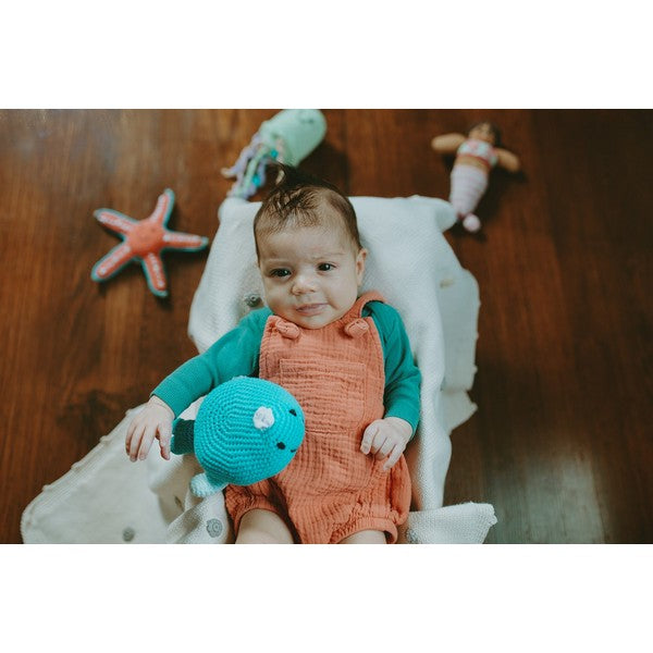 Organic Whale Rattle | Pebble | boogie + birdie