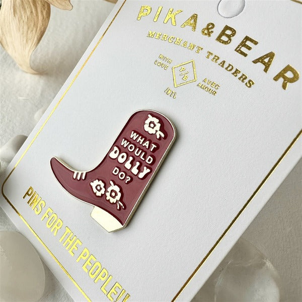 What Would Dolly Do Enamel Pin (P24WWDD) | Pika & Bear | boogie + birdie
