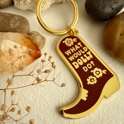 What Would Dolly Do? Cowboy Boot Enamel Keychain | Pika & Bear | boogie + birdie