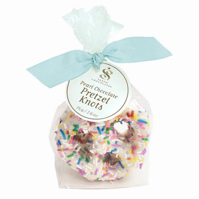 White Chocolate Sprinkle Pretzels | Saxon Chocolate | boogie + birdie
