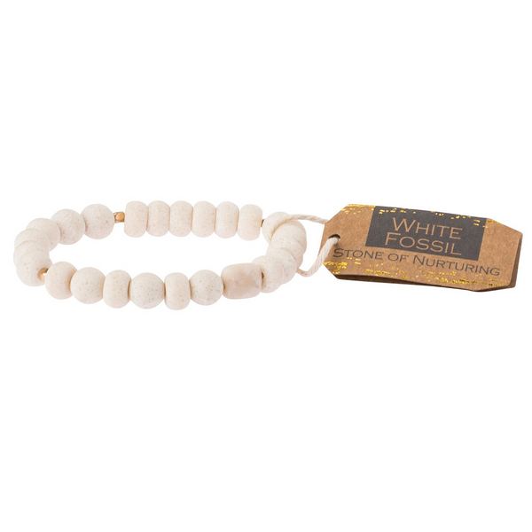 White Fossil Stone Stacking Bracelet | Scout | boogie + birdie