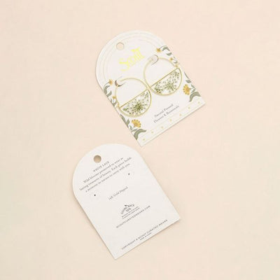 White Lace Pressed Floral Gold Hoop Earrings | Scout | boogie + birdie