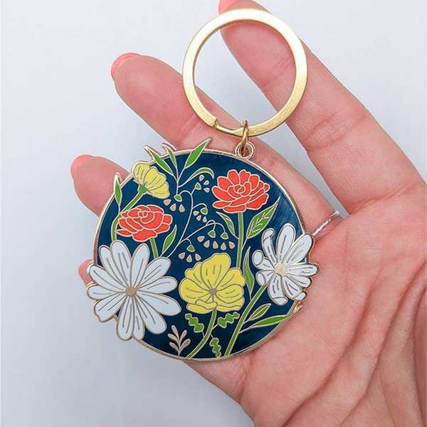 Wildflower Enamel Keychain | Almeida Illustrations | boogie + birdie