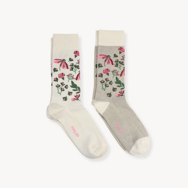 Wildflower Pima Cotton Socks - Pack of 2 (PMS-SP18) | Pokoloko | boogie + birdie