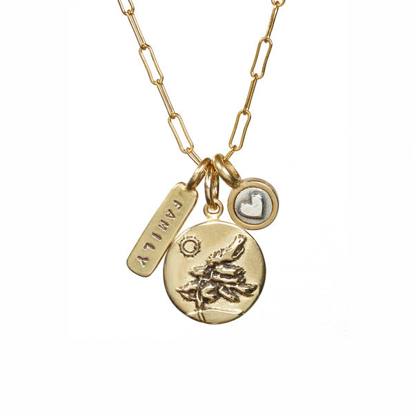 Gold Windswept Pine Cluster Necklace | Marmalade Designs | boogie + birdie