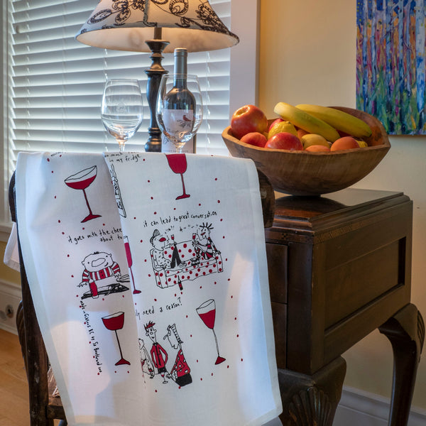 Reason To Have A Glass Of Wine Tea Towel | Sa Boothroyd | boogie + birdie