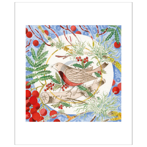 Winter Bird And Berries Art Card | Holiday Cards | boogie + birdie